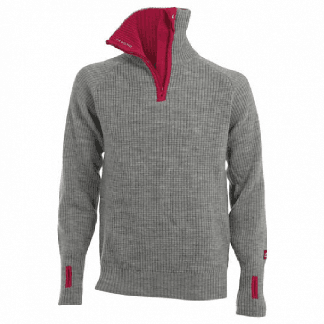 Hovedbilde Rav sweater w/zip Grey Melange/Beetrot